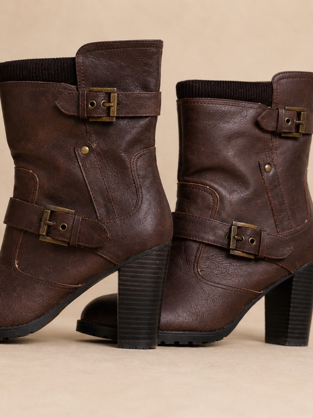 Guess Vintage Brown Leather Ankle Boots Festival Cowgirl Y2K Vintage Western